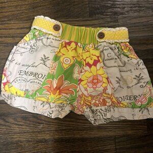 Mustard pie Shorts Elastic Was it 4T Balloon Bottom Cute Fabric for Toddler